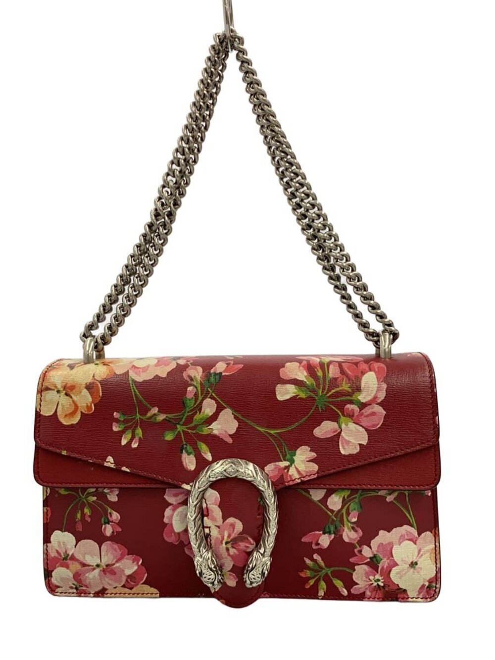 Gucci Shoulder Bag Dionysus GG Blooms Leather RED